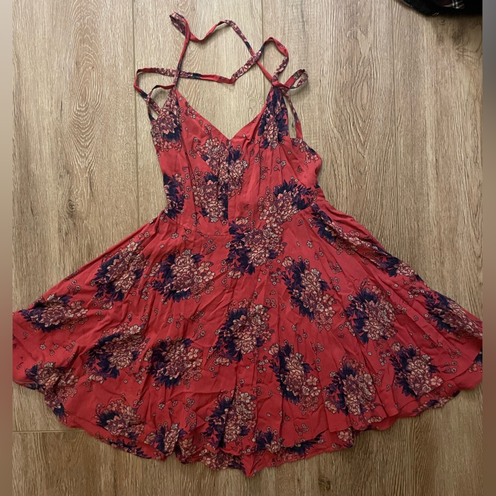 Pink floral baby doll dress